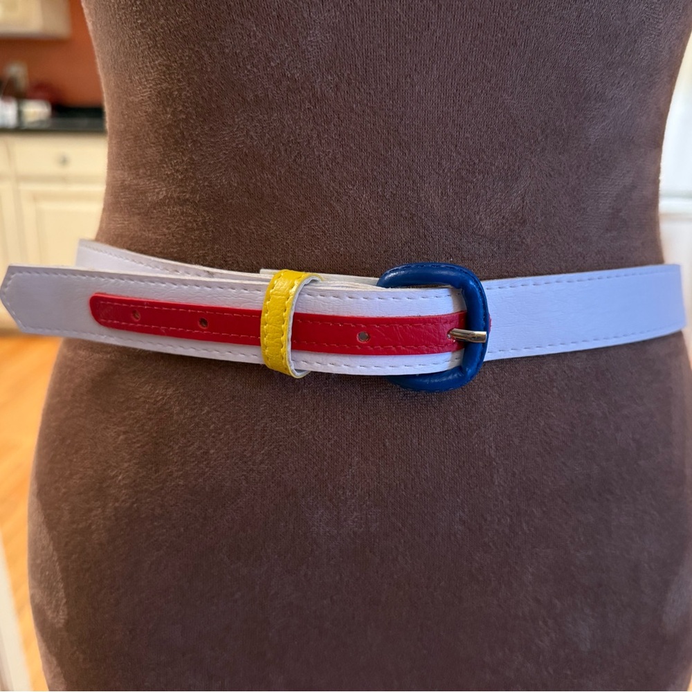 Colorful Belt with Blue, Red, and Yellow Accents nautical coastal summer preppy